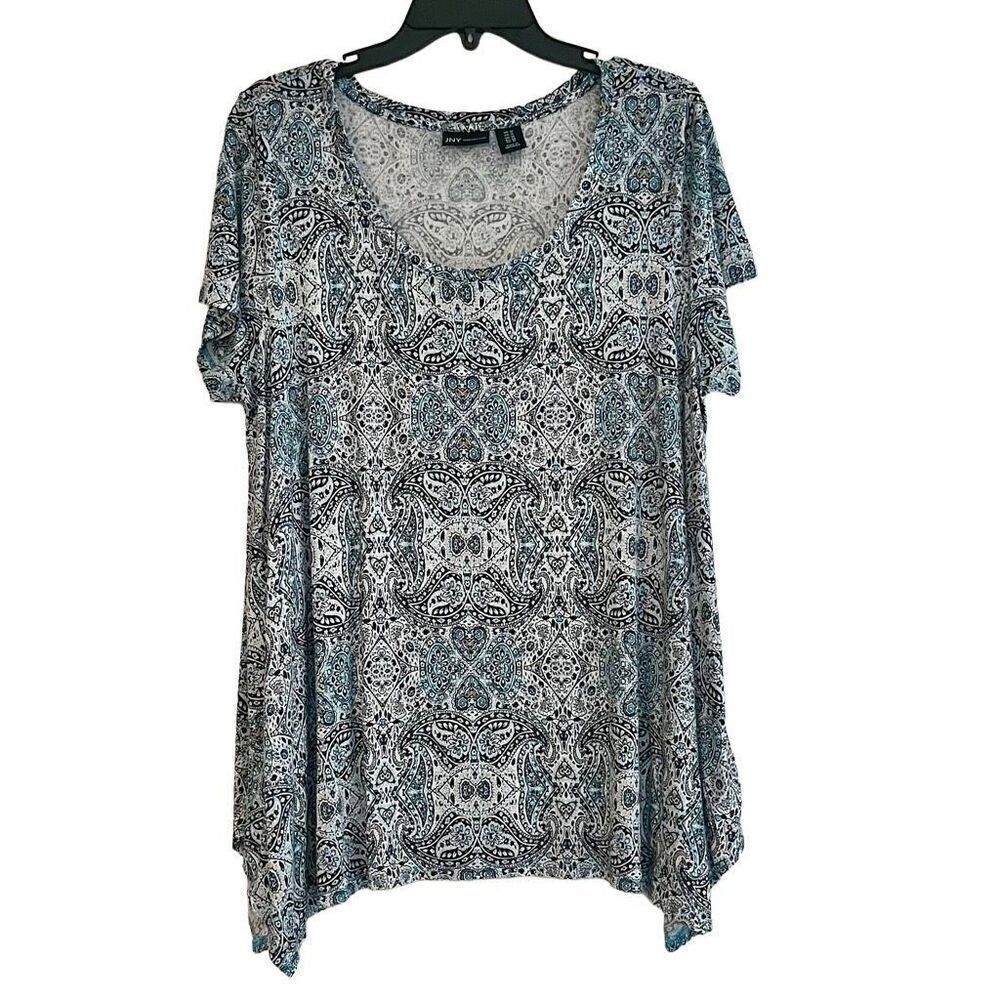 JNY Jones New York Paisley Short Sleeve 1X